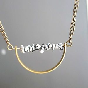 Boho long necklace with grey-black stones